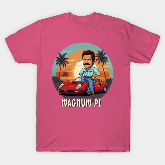 Magnum pi car ferrari T-Shirt by Moulezitouna